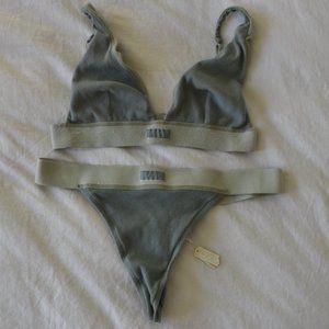 SKIMS Sage green underwear set